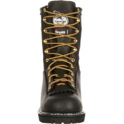 Georgia Men's Lace To Gore-Tex 8" Soft Toe Waterproof 200G Ins Work Boot- Black- G8040
