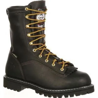 Georgia Men's Lace To Gore-Tex 8" Soft Toe Waterproof 200G Ins Work Boot- Black- G8040