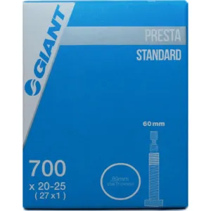 Giant 700c x 20 - 25, 60mm Presta Valve Bike Tube