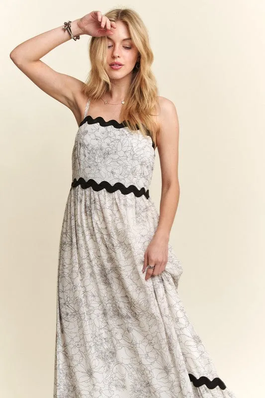 Hazel Blues® |  ADORA Floral Adjustable Strap Maxi Cami Dress