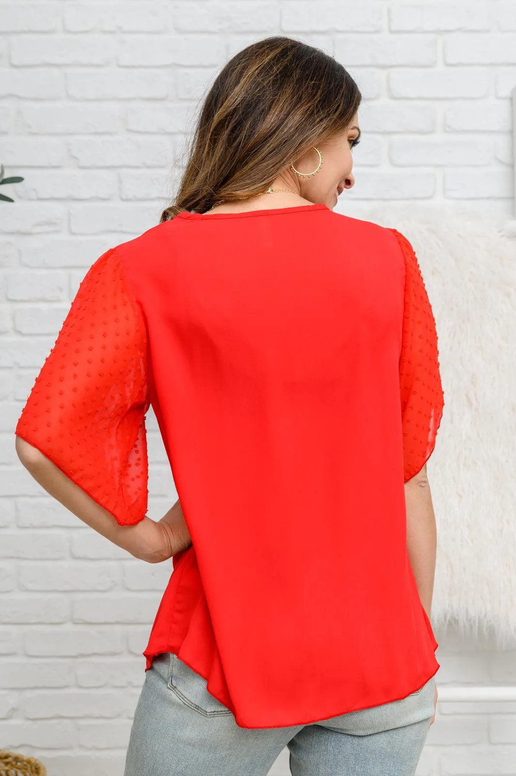 Hazel Blues® | Best Of My Love Short Sleeve Blouse In Red