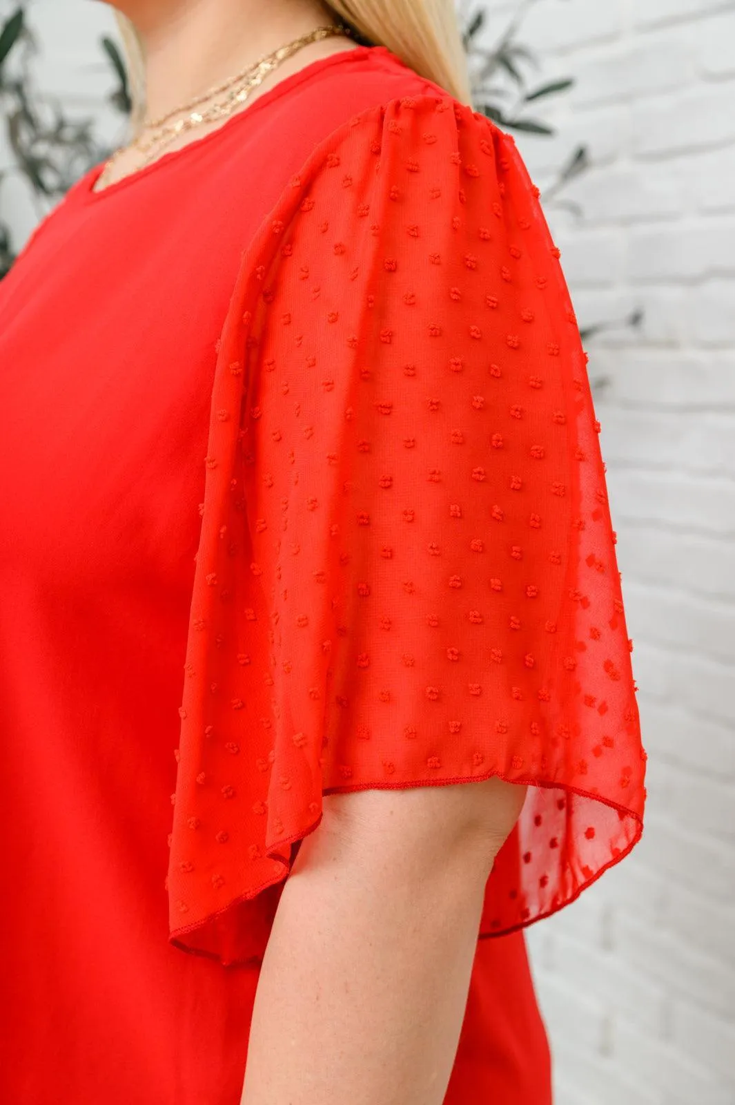 Hazel Blues® | Best Of My Love Short Sleeve Blouse In Red