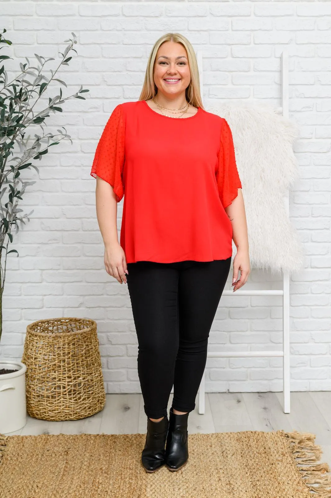 Hazel Blues® | Best Of My Love Short Sleeve Blouse In Red