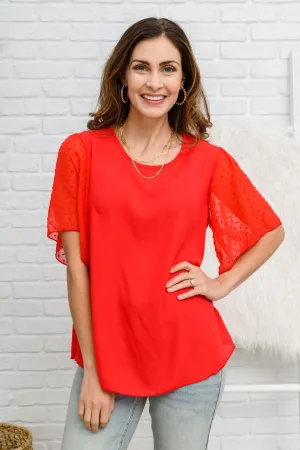Hazel Blues® | Best Of My Love Short Sleeve Blouse In Red