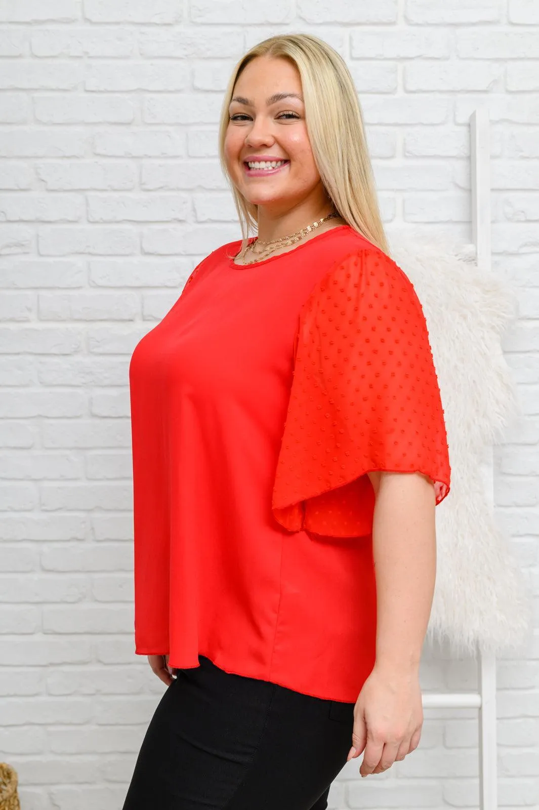 Hazel Blues® | Best Of My Love Short Sleeve Blouse In Red