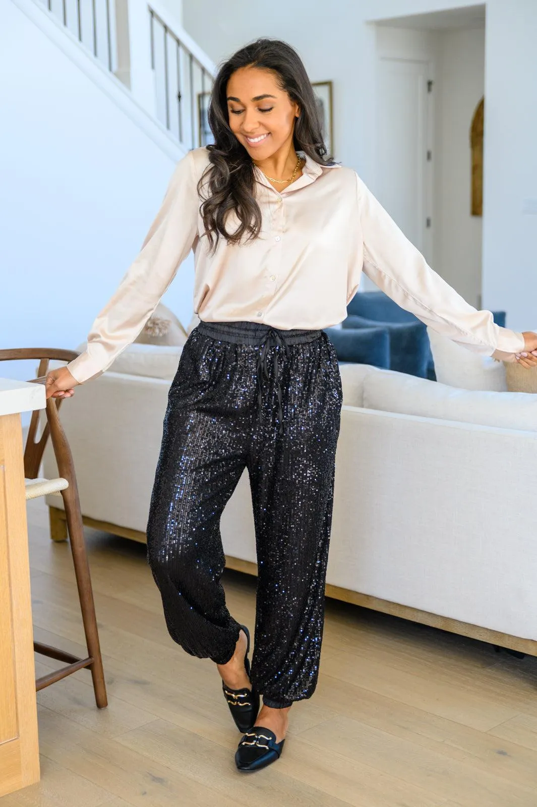 Hazel Blues® | Loved For Years Satin Button Up In Beige