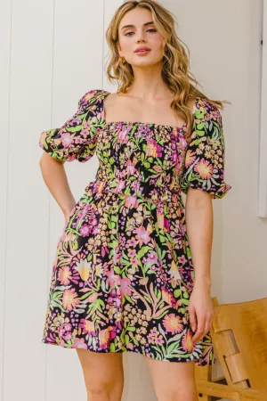 Hazel Blues® |  ODDI Floral Tie-Back Mini Dress