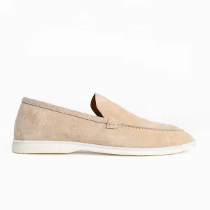 Heritage Suede Flat Loafers For Men Beige