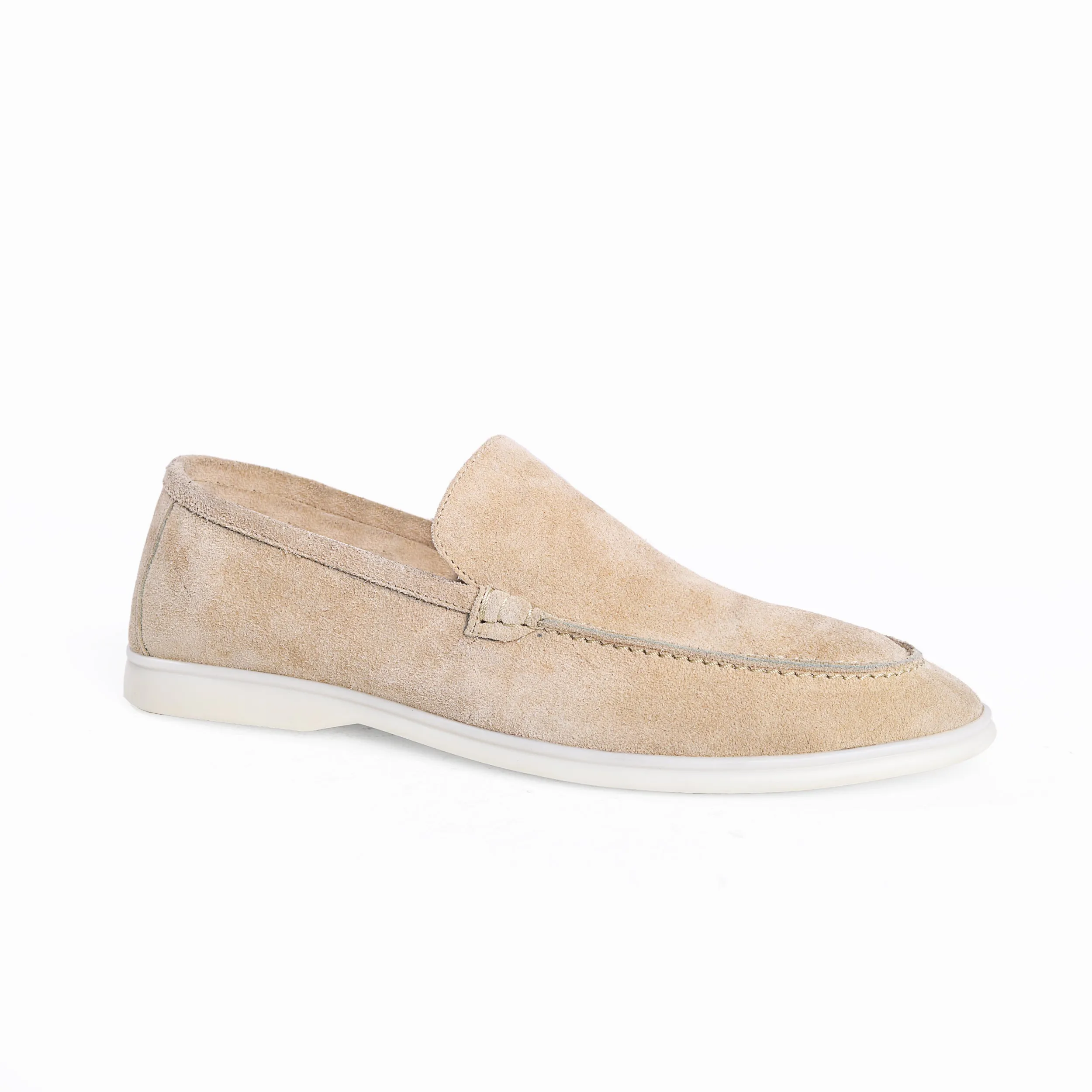 Heritage Suede Flat Loafers For Men Beige