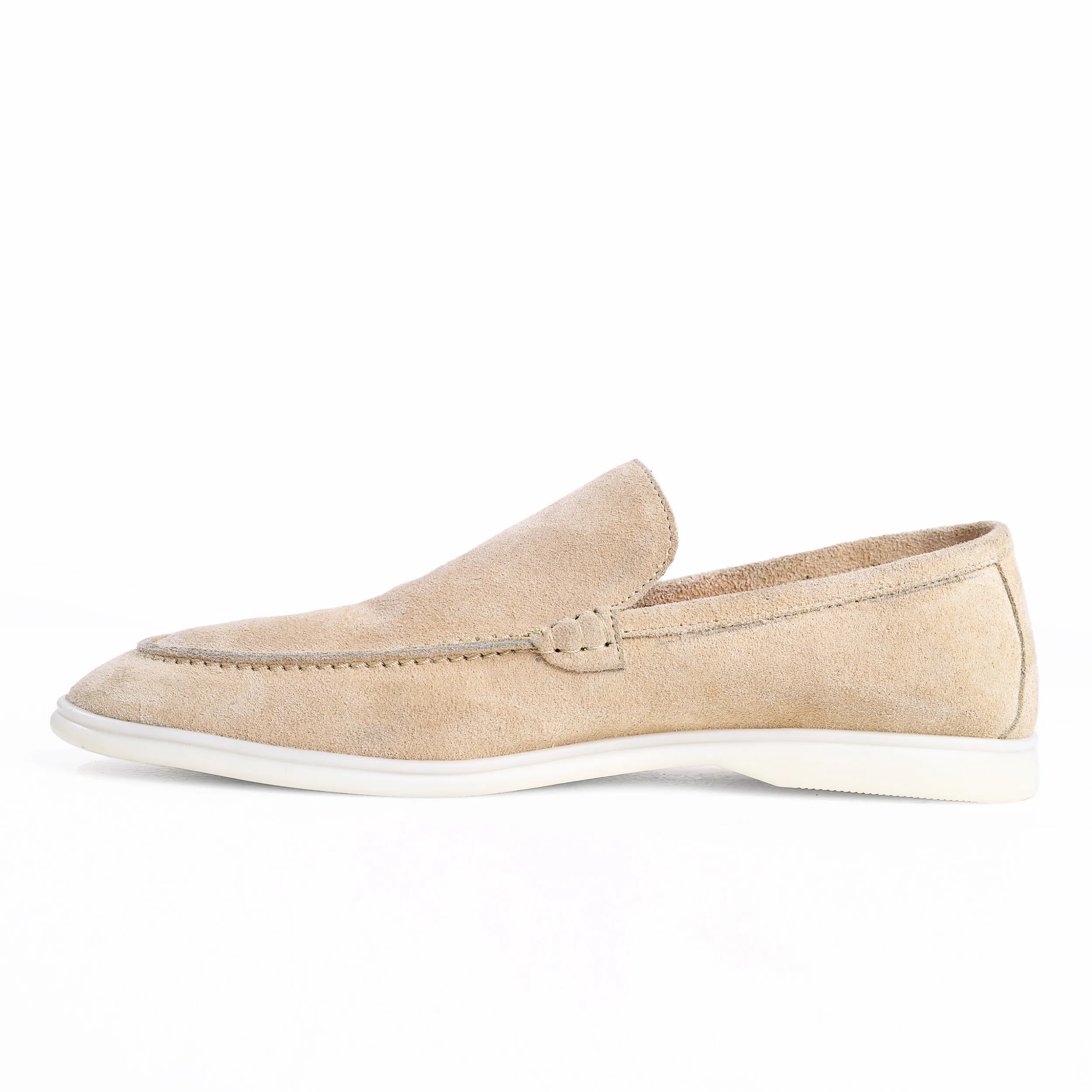 Heritage Suede Flat Loafers For Men Beige
