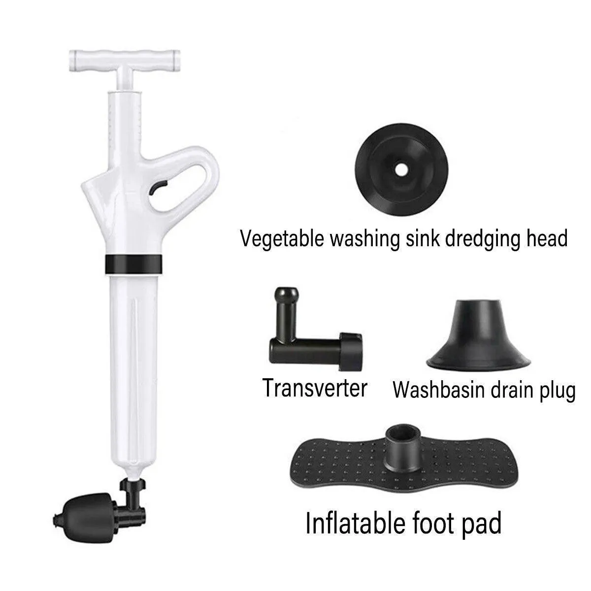 High Pressure Toilet Pipe Sewer Dredge Tool Pneumatic Suction Floor Drain Tool