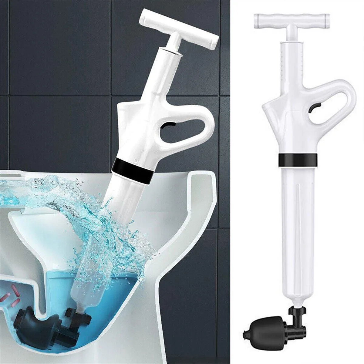 High Pressure Toilet Pipe Sewer Dredge Tool Pneumatic Suction Floor Drain Tool