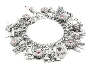 Horses Charm Bracelet with Crystals