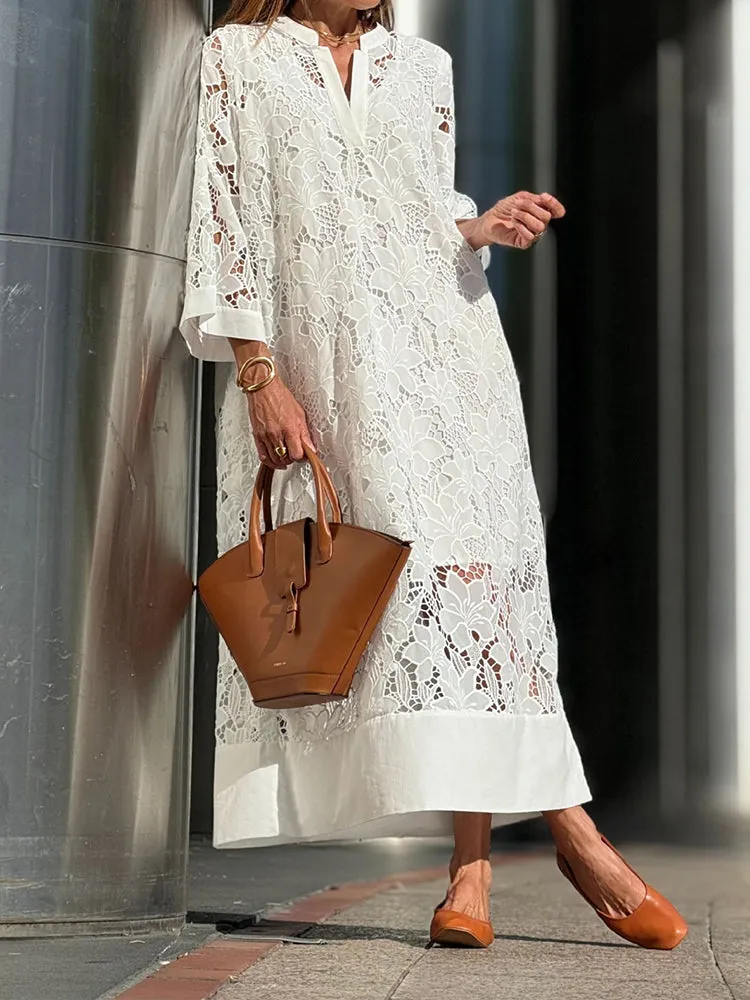 Isabella™ - Elegant Flowing Lace Dress