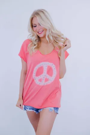 Jordan Peace Sign Studded T-Shirt By POL - 6 Colors