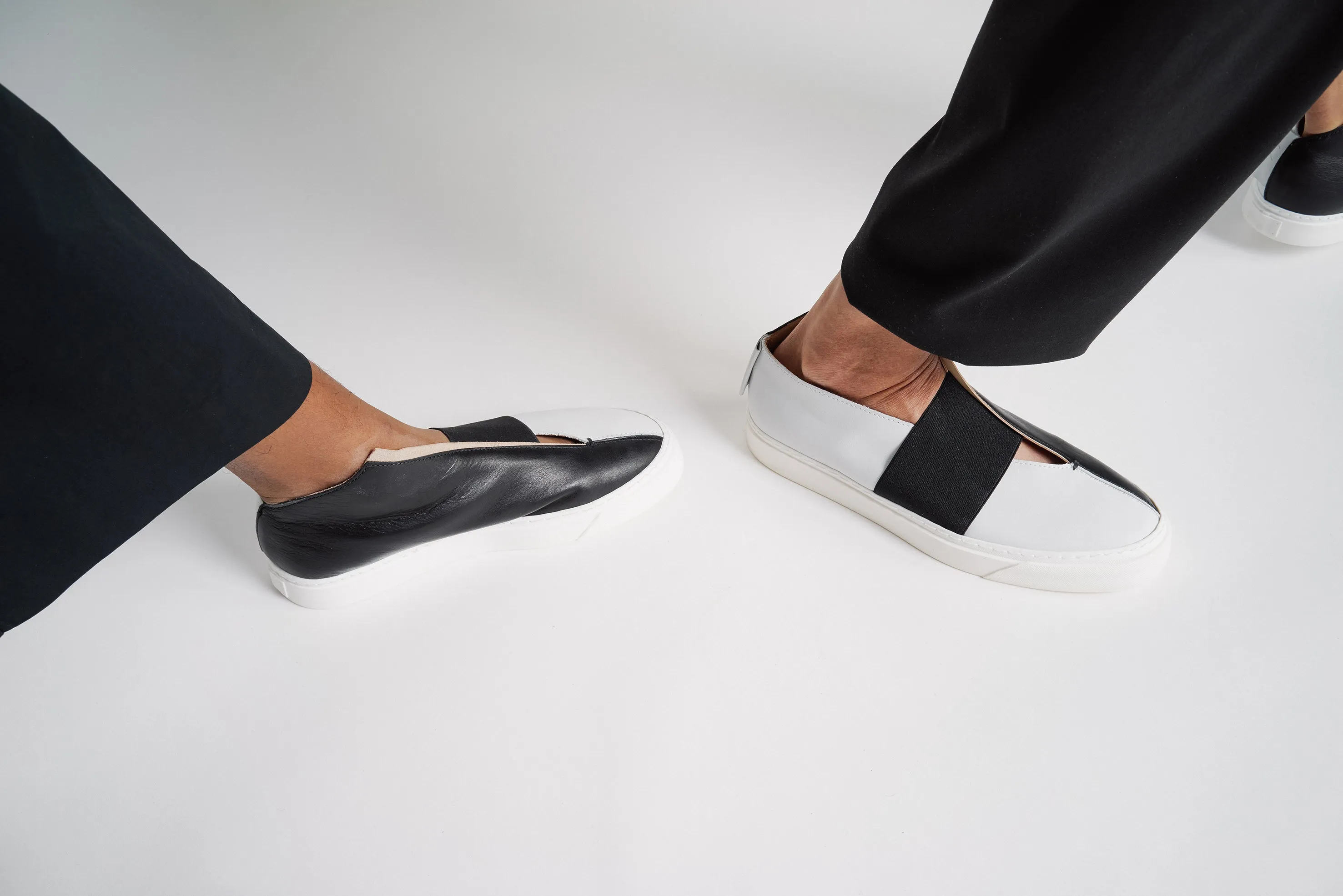 K1 / BLACK/CHALK / UNISEX LEATHER SNEAKER