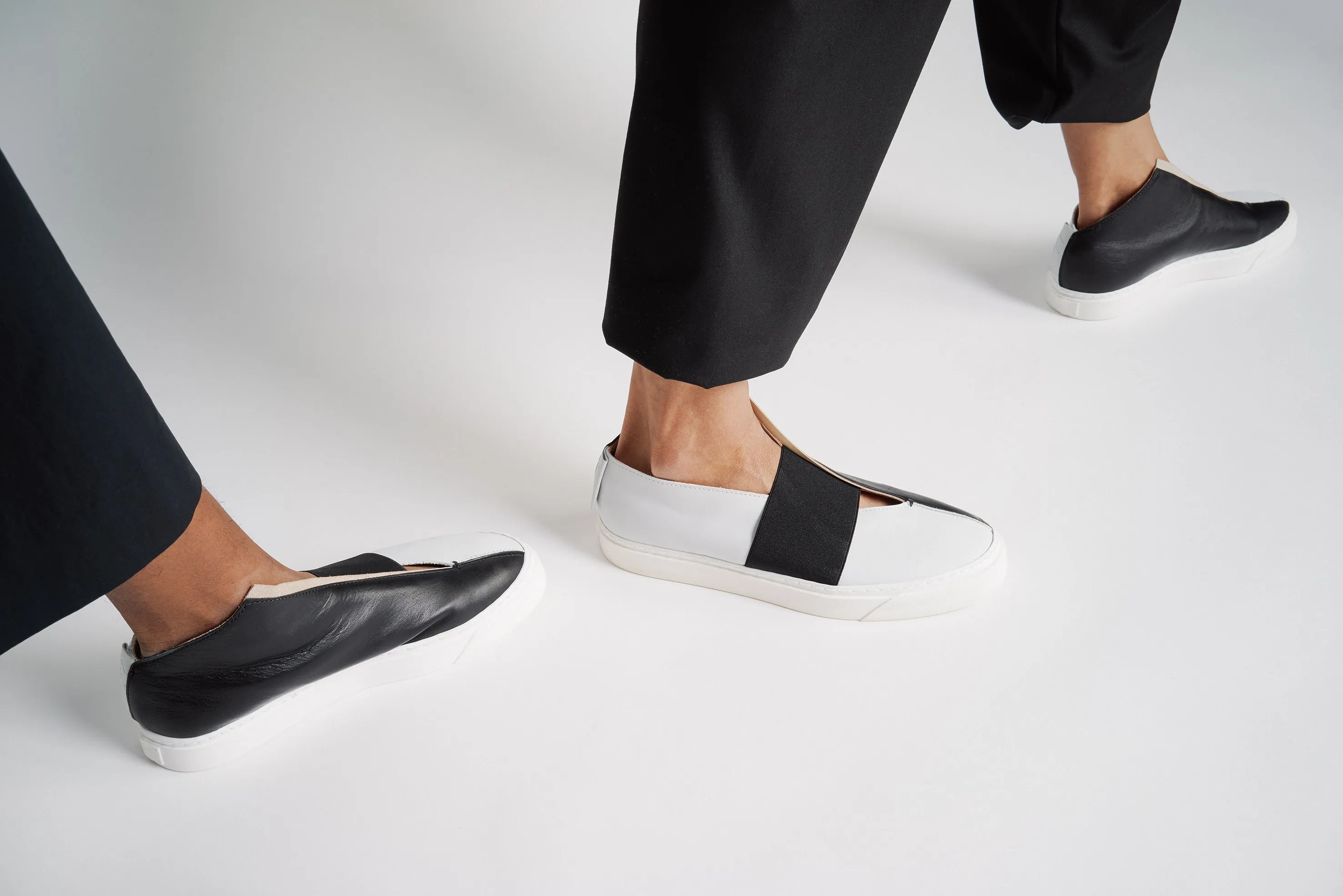 K1 / BLACK/CHALK / UNISEX LEATHER SNEAKER