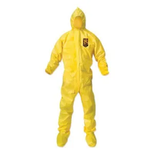 Kimberly-Clark Professional KLEENGUARD A70 Chemical Splash Protection Coveralls, Yellow, 3XL, Hood/Boots, 00686