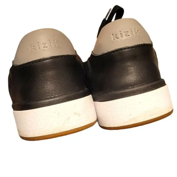 Kizik Men's Black Leather Vegas Lace Up Sneakers