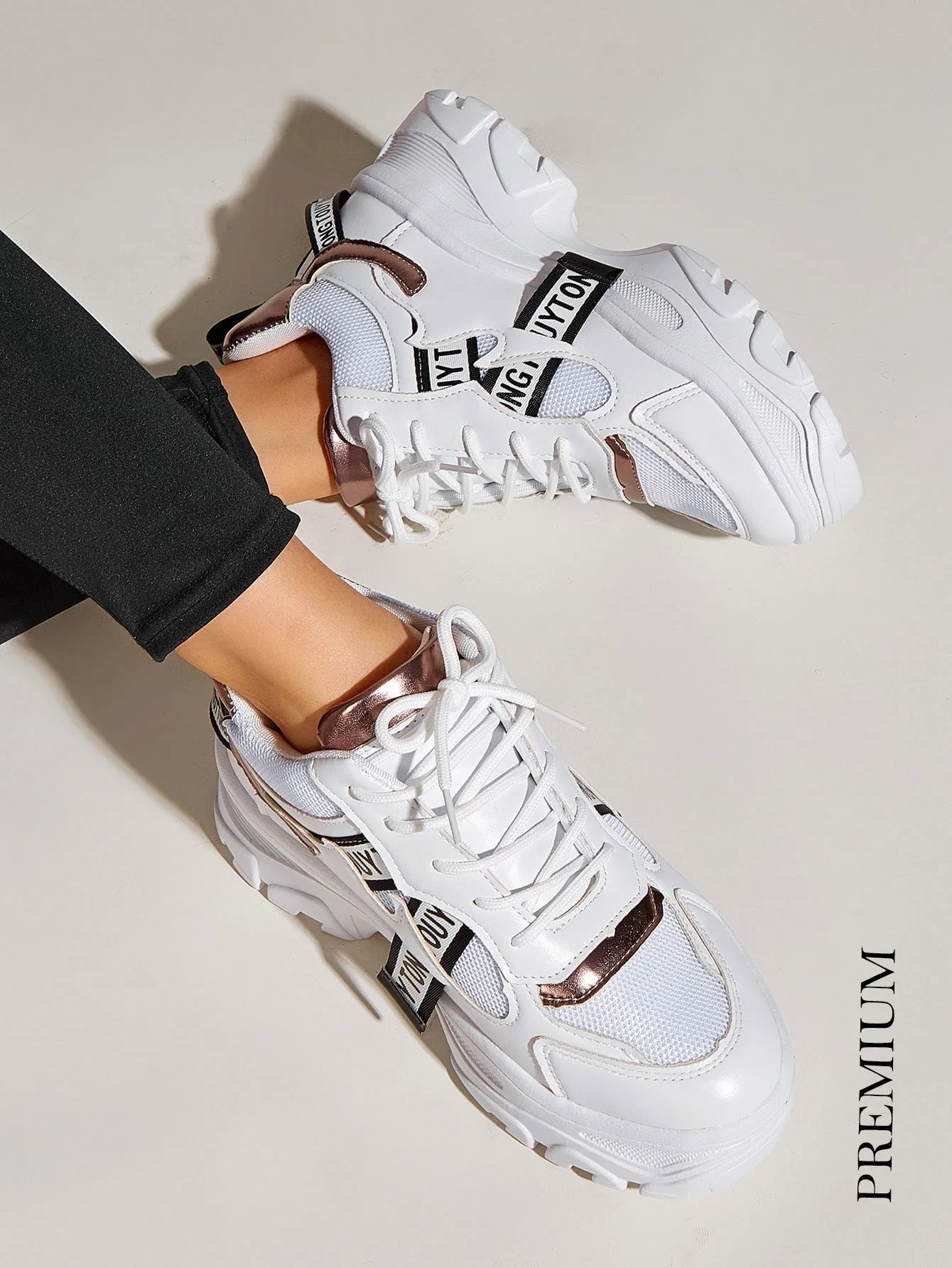 Lace-up Front Chunky Sole Trainers - FD ⚡