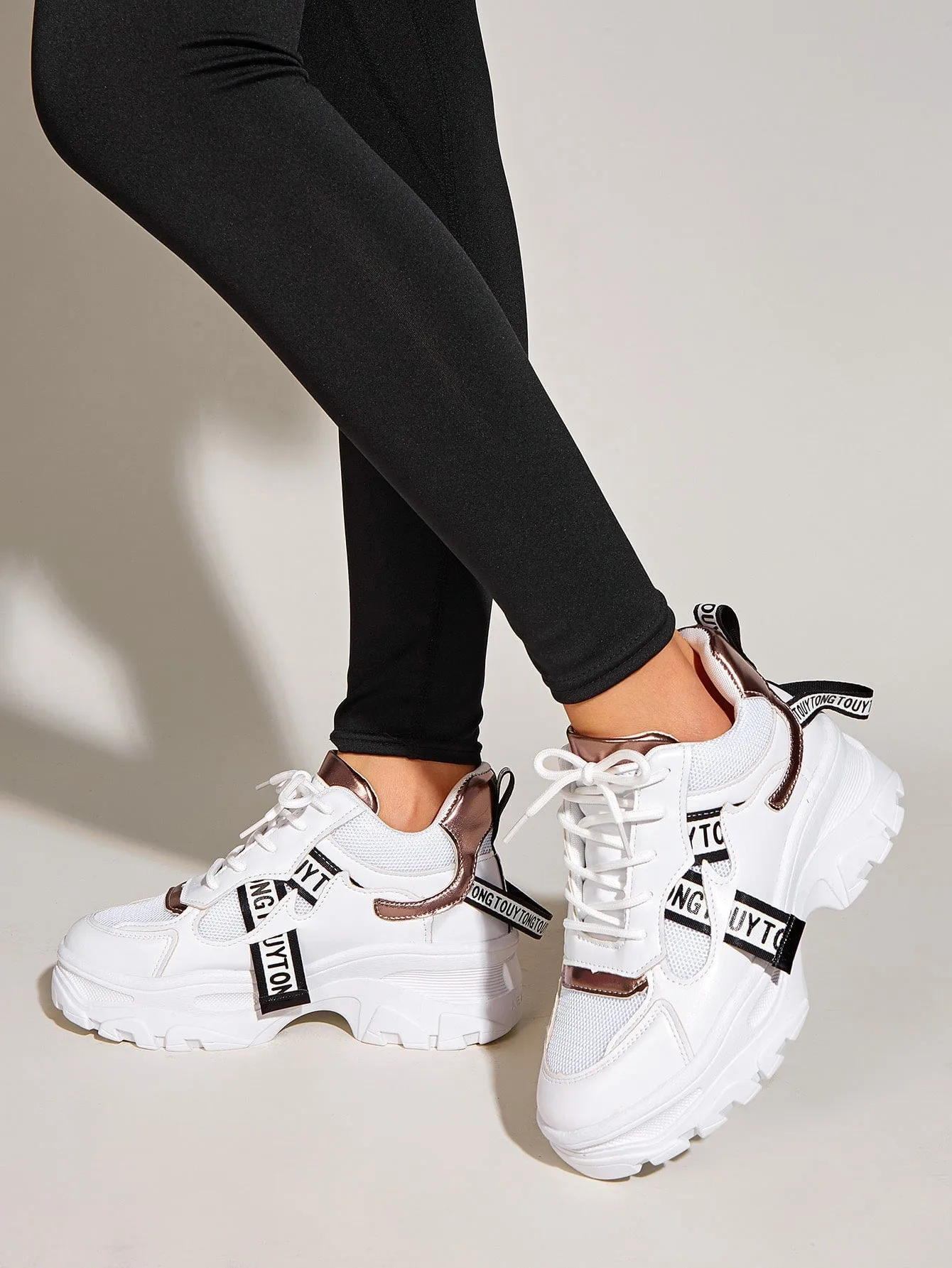 Lace-up Front Chunky Sole Trainers - FD ⚡