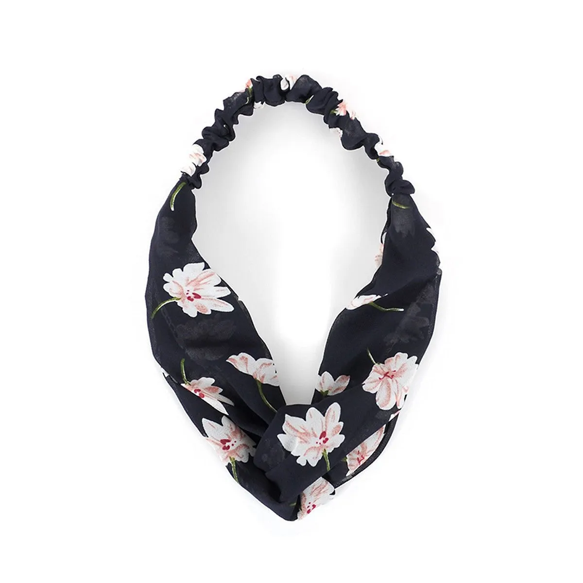 Love Knot Headband in Black Floral