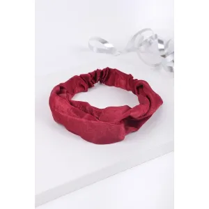 Love Knot Solid Satin Headband in Burgundy