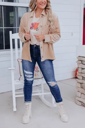 Manchester Button Up Jacket - Taupe