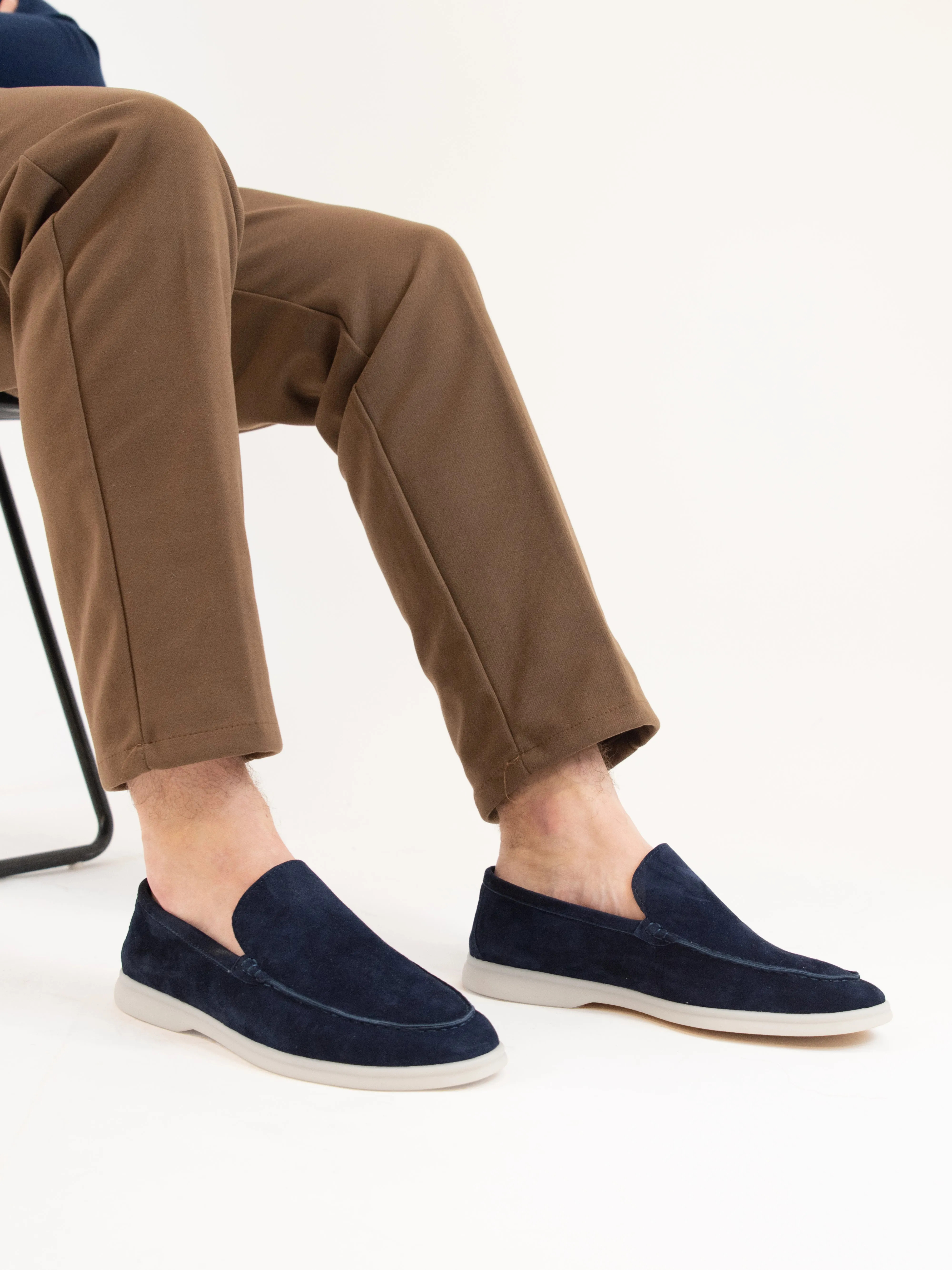Marina Suede Loafers - Navy Blue