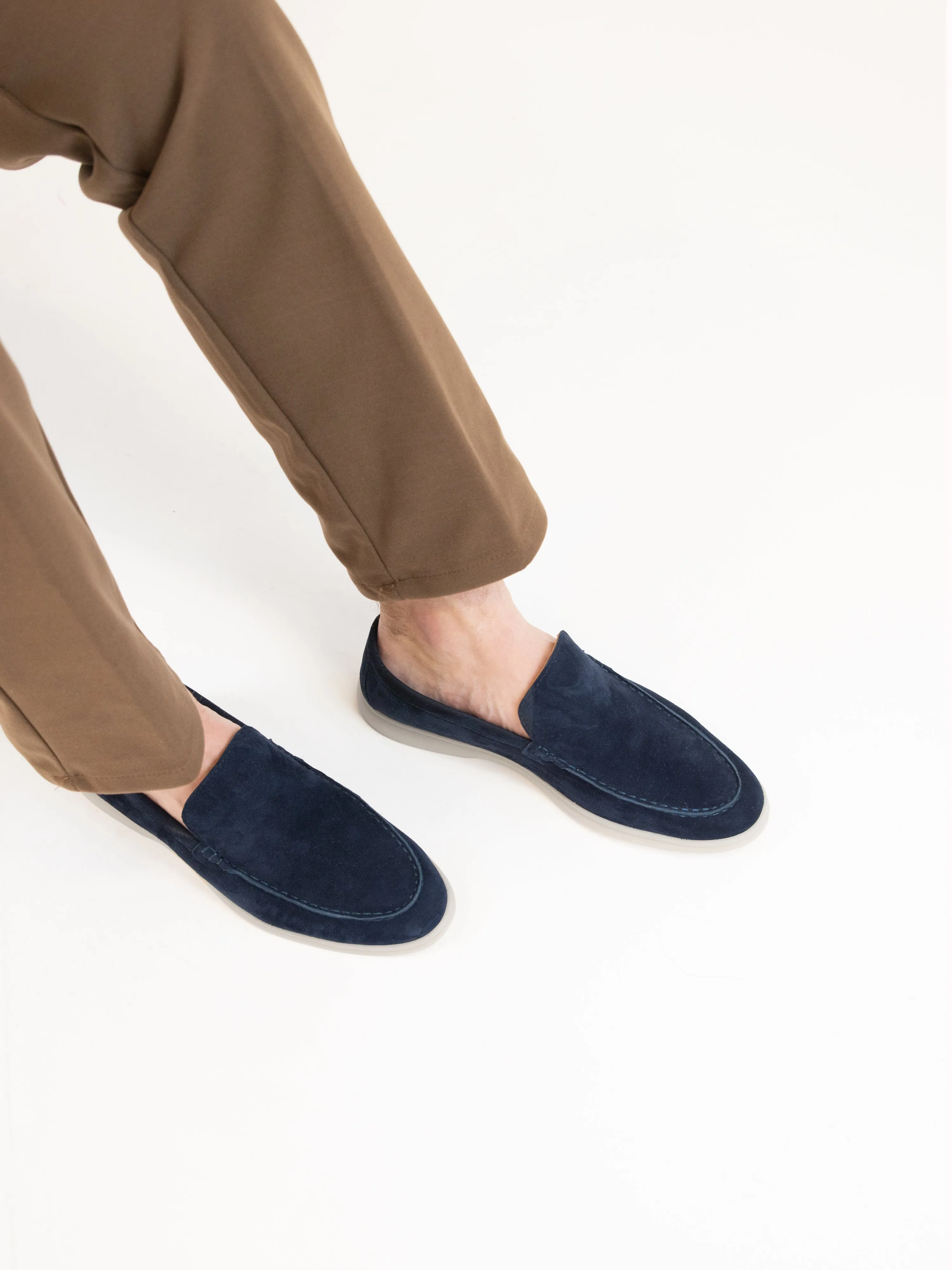 Marina Suede Loafers - Navy Blue