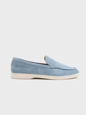Marina Suede Loafers - Sky Blue