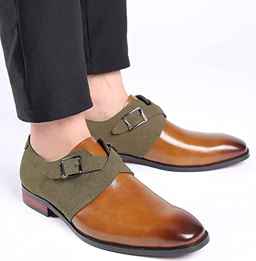 Men's Cross Strap Smoking Loafers