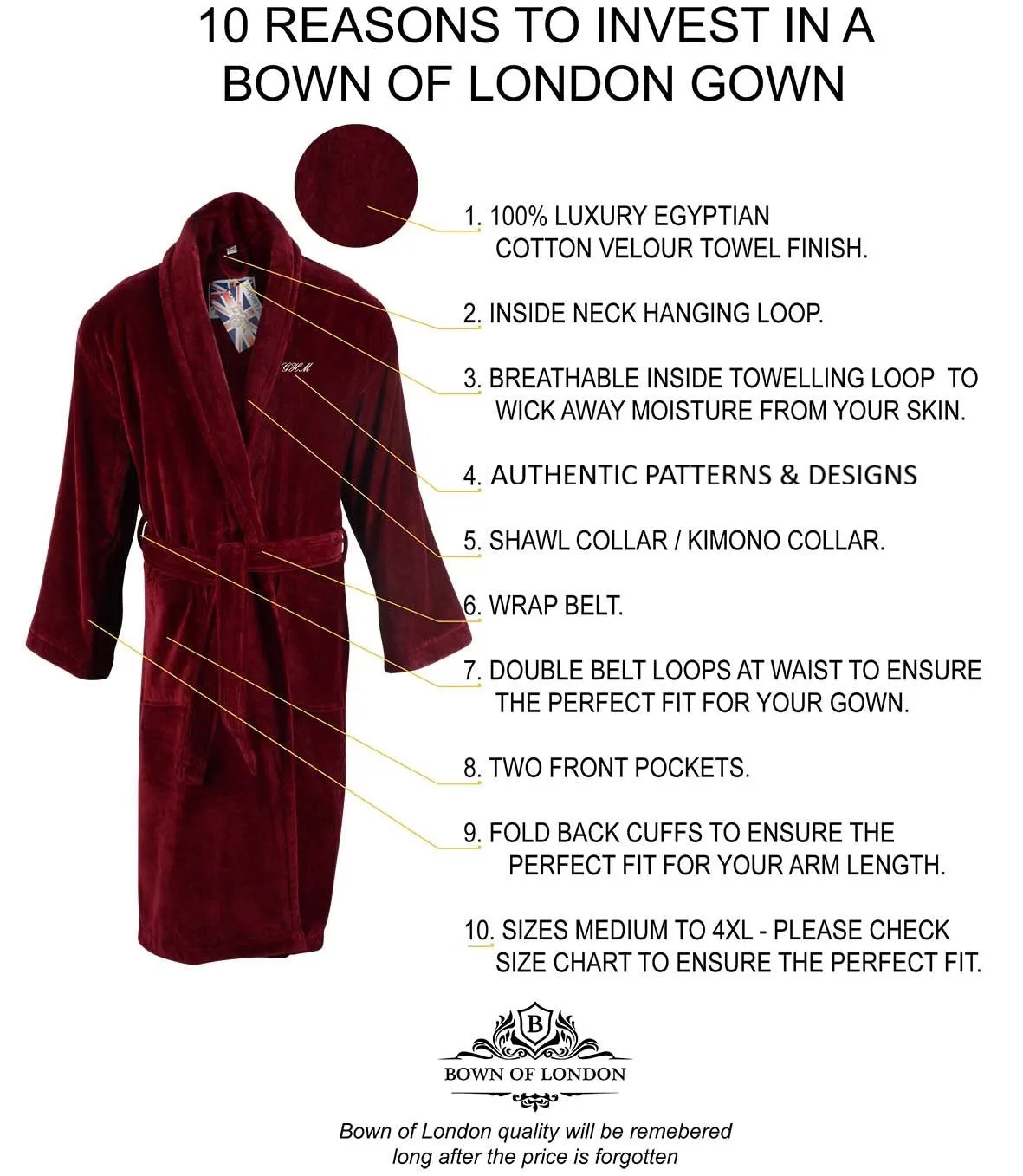 Men's Dressing Gown - Baron Burgundy
