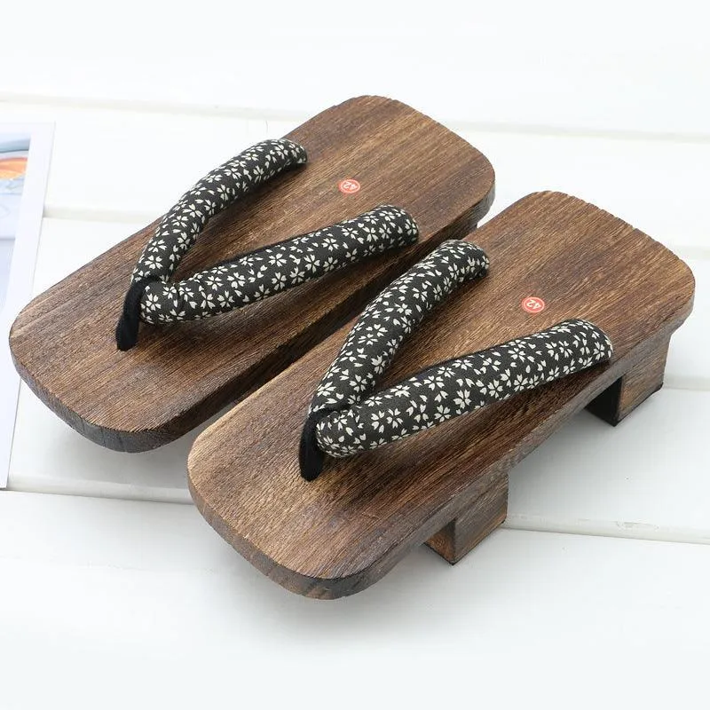 Men's Japanese Kimono Geta Clogs Bench