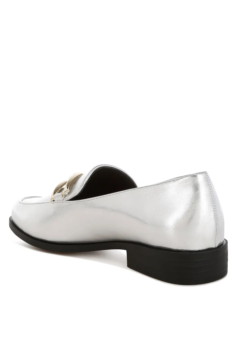 Metallic Horsebit Detail Loafers By MODE