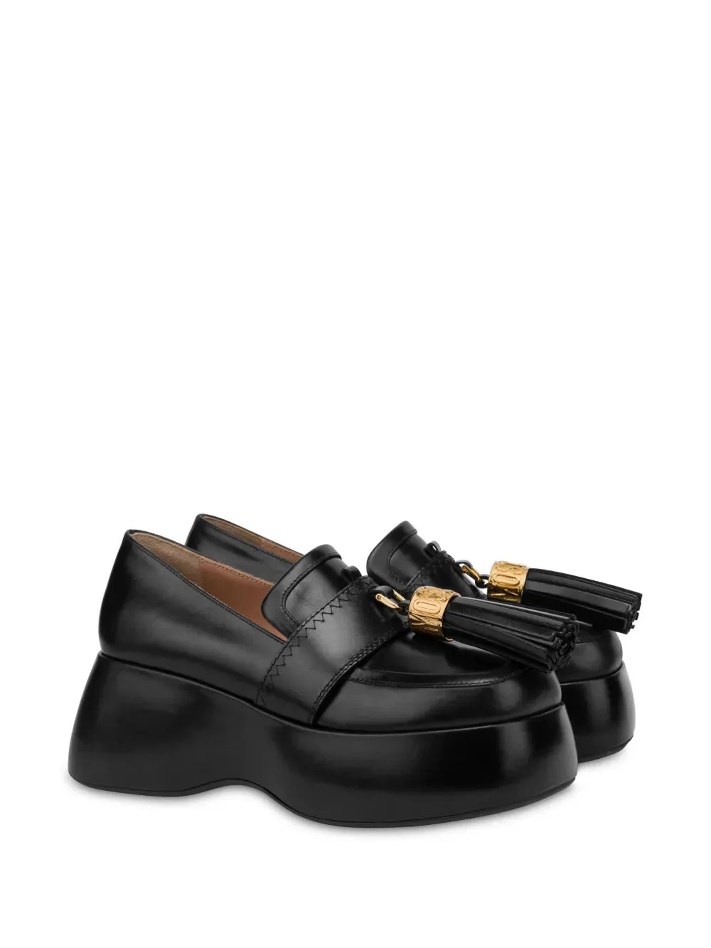 Moschino tassel-charm leather loafers