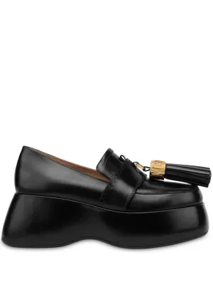 Moschino tassel-charm leather loafers