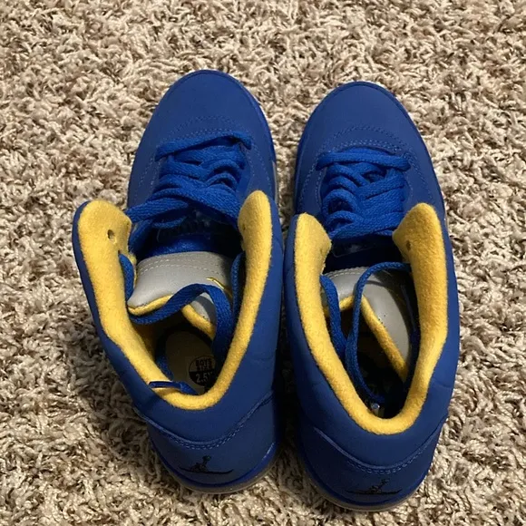 Nike Air Jordan Kids Blue and Yellow Sneakers