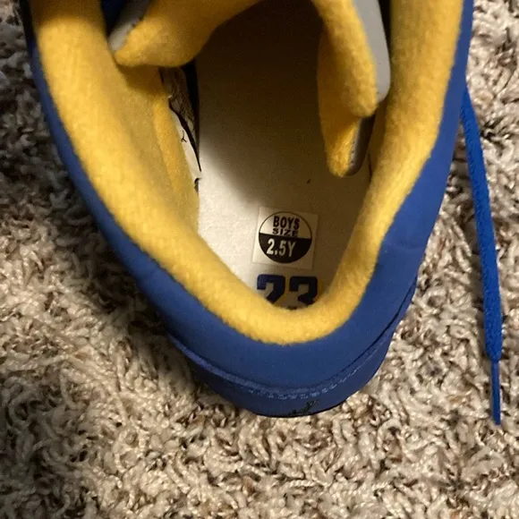 Nike Air Jordan Kids Blue and Yellow Sneakers