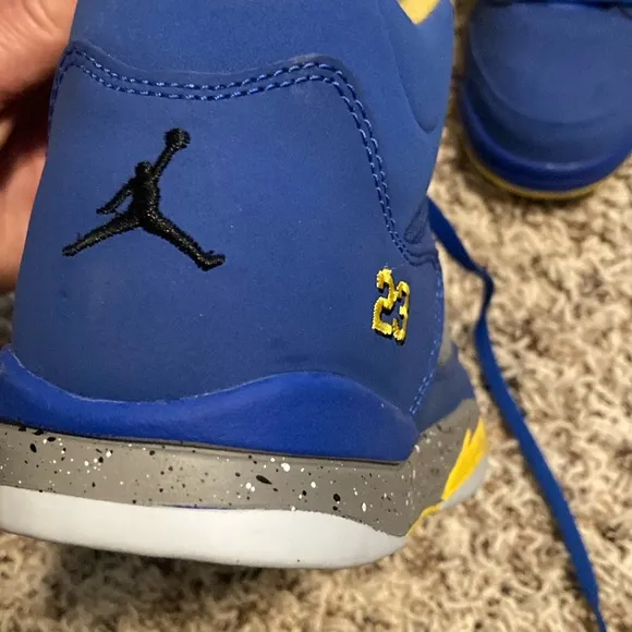 Nike Air Jordan Kids Blue and Yellow Sneakers