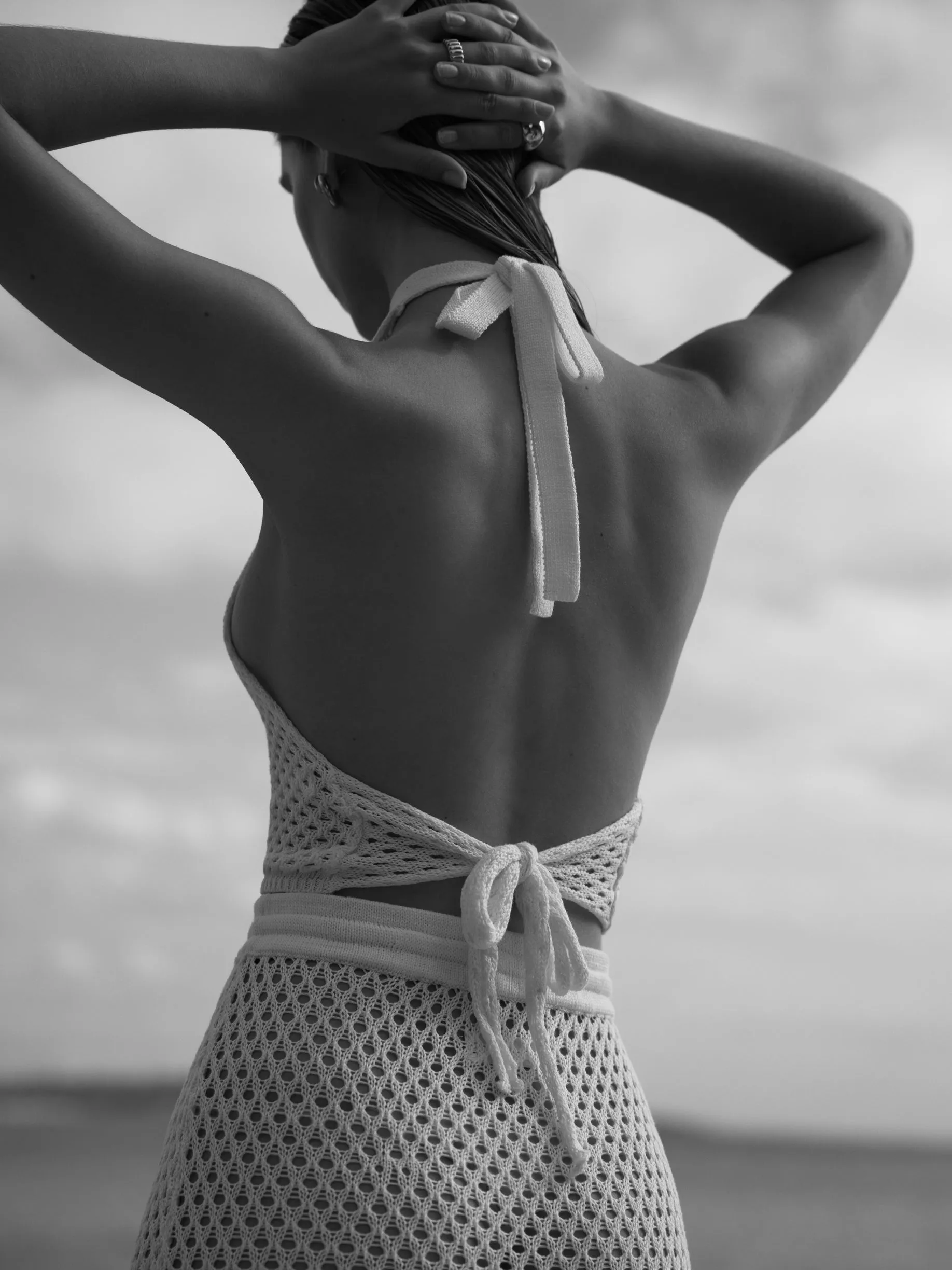 Open Back Halter Crop Top | One Split Maxi Skirt