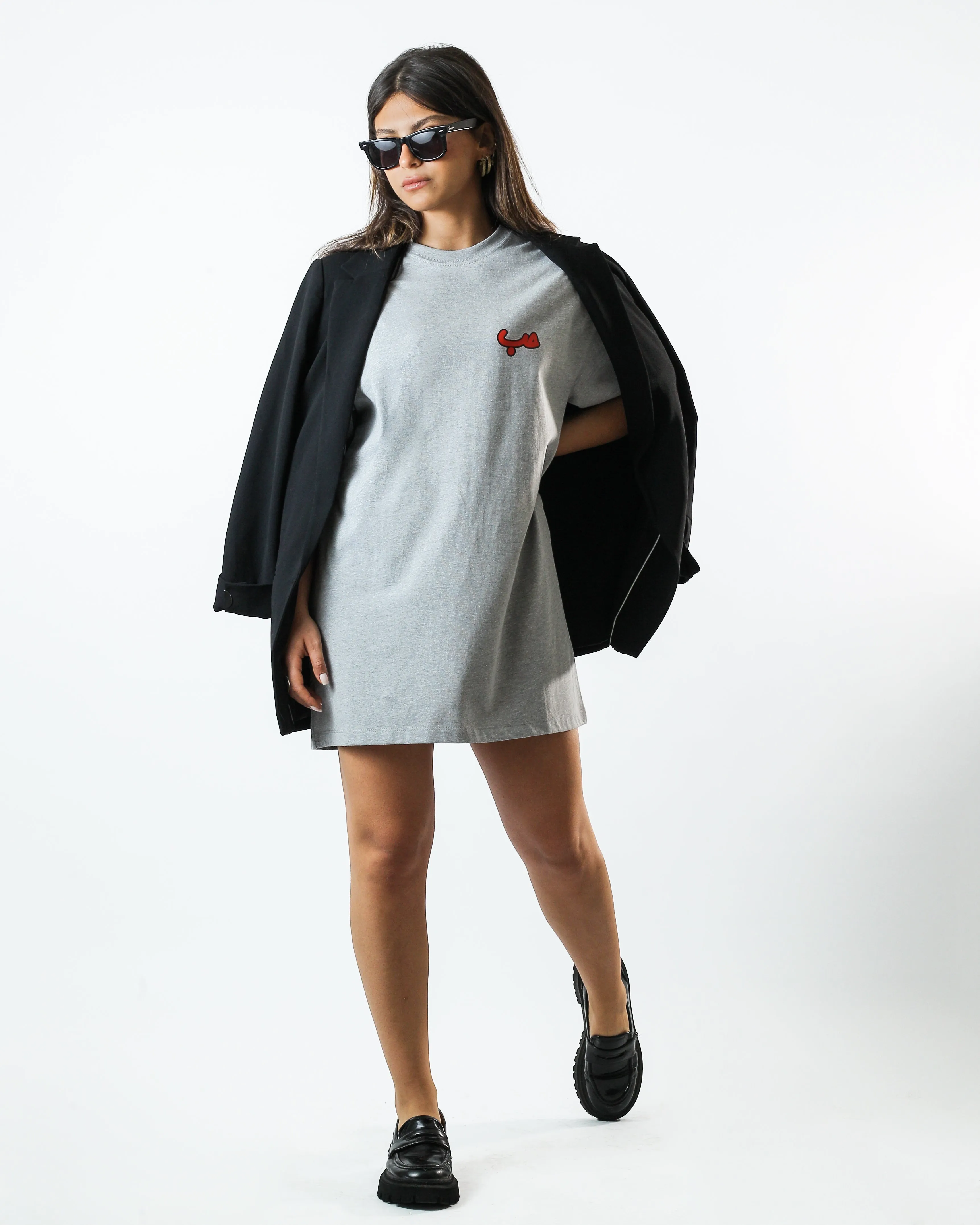Oversized Grey T-Dress حب