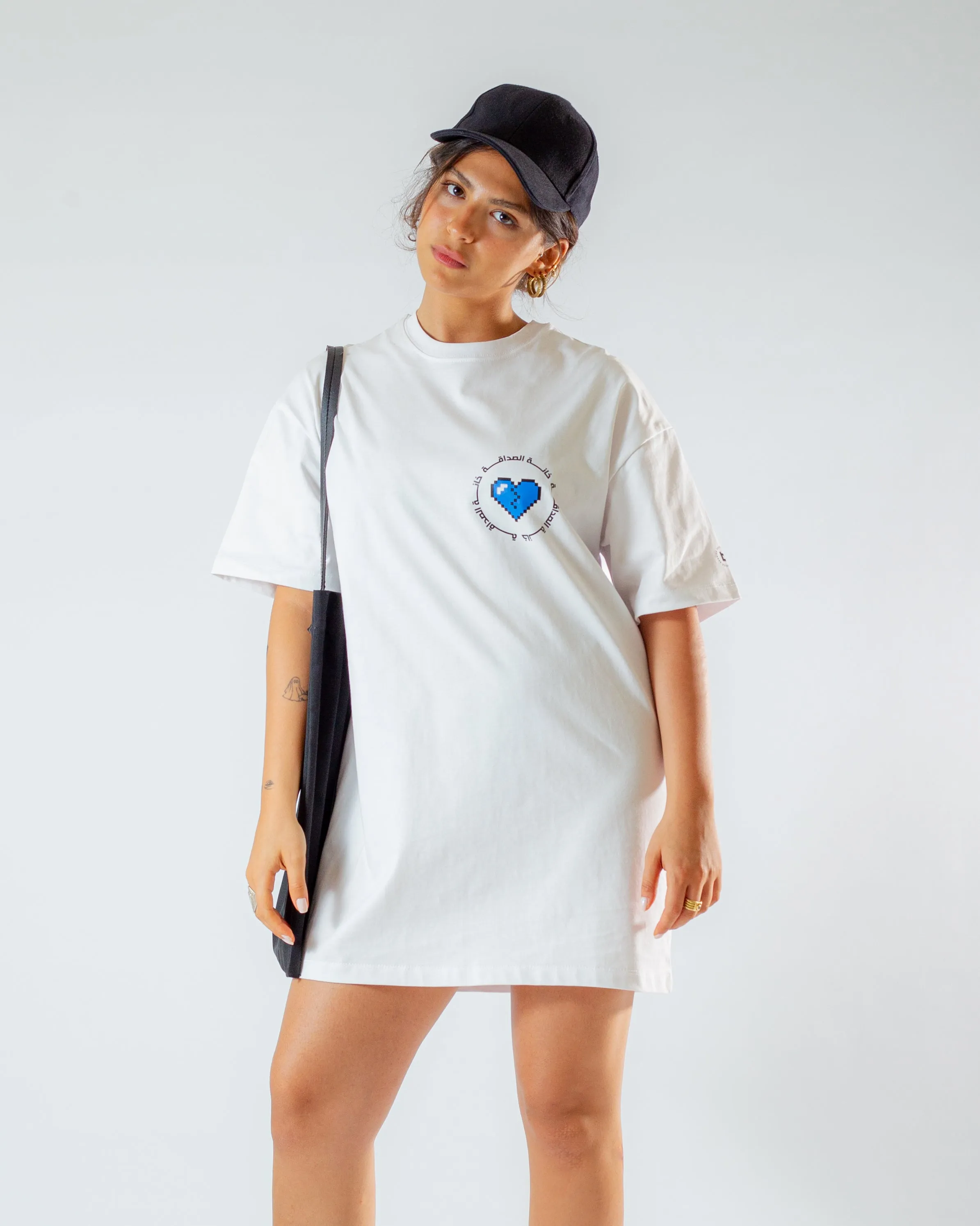 Oversized Optic White T-Dress خانة الصداقة