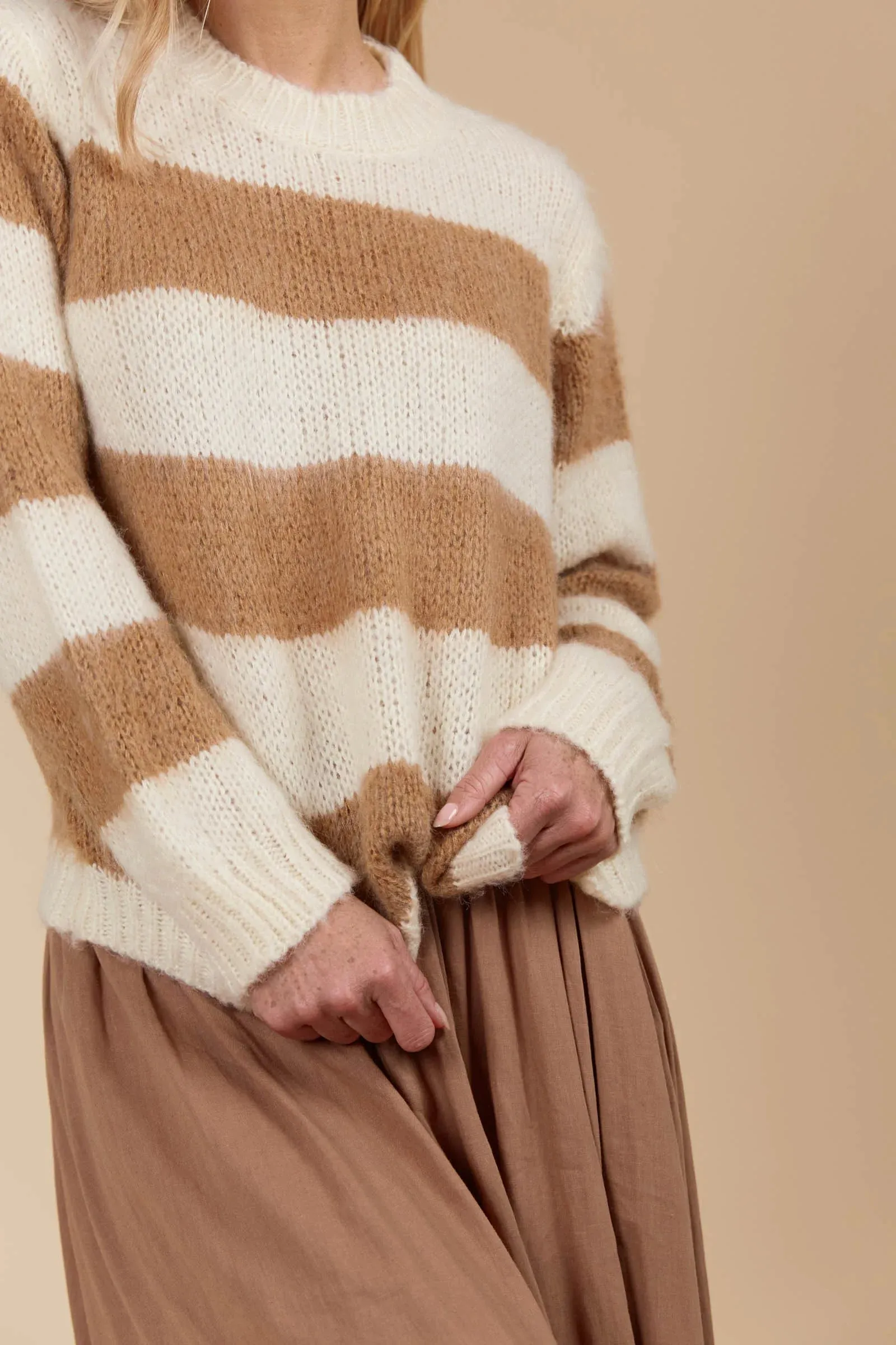 Pallas Stripe Jumper - Toffee