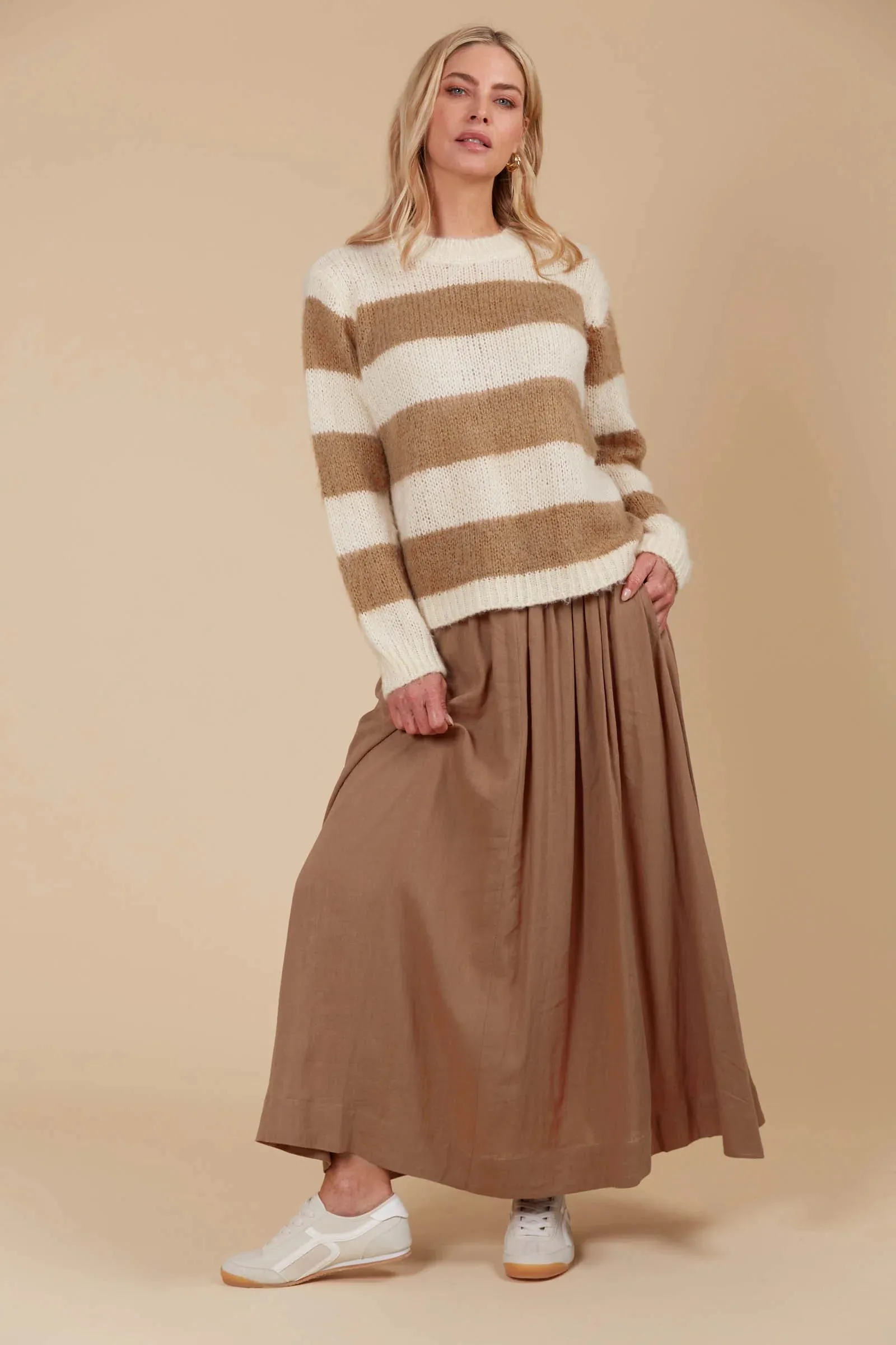 Pallas Stripe Jumper - Toffee