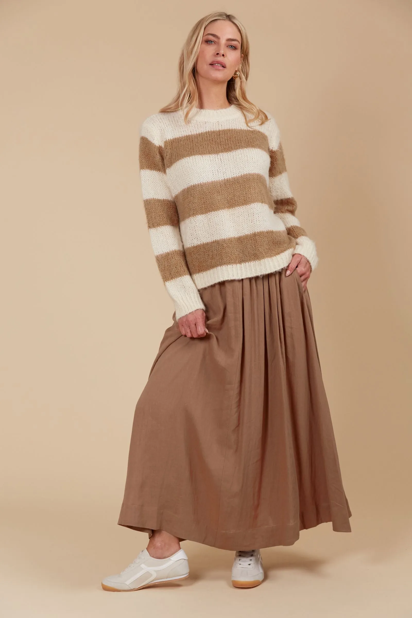Pallas Stripe Jumper - Toffee