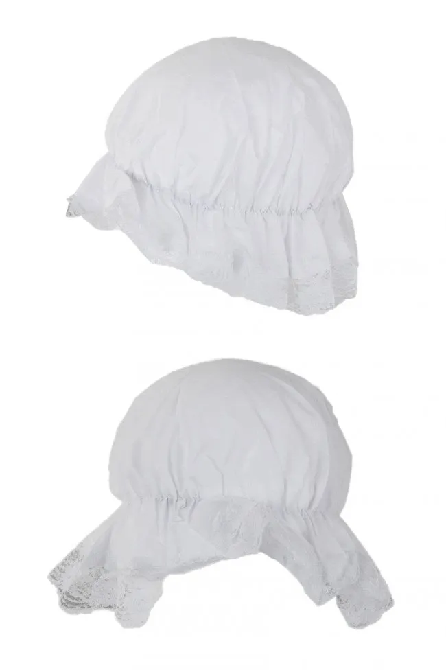 Peasant hat white with lace
