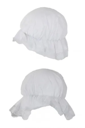 Peasant hat white with lace