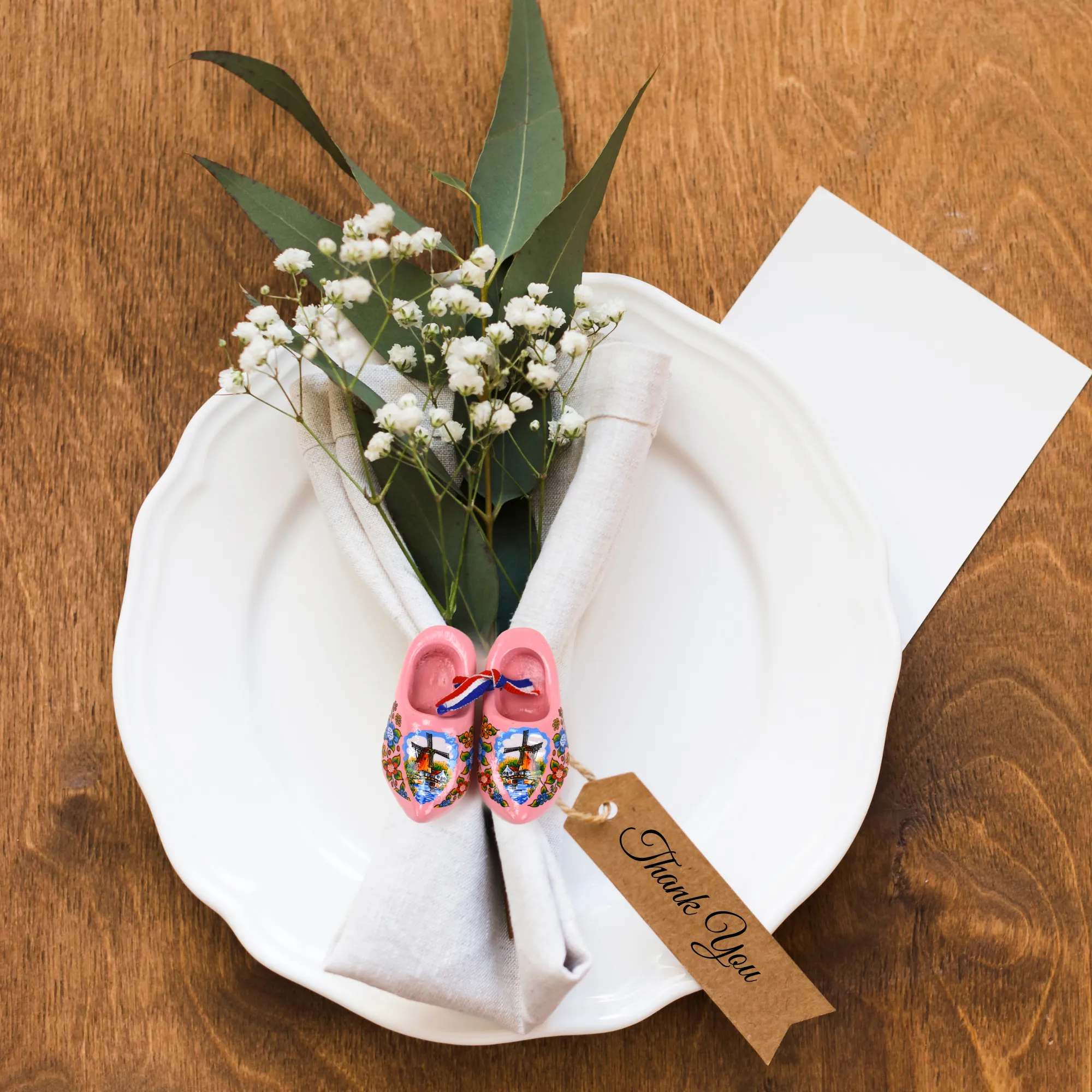 Pink Windmill Wooden Shoes Magnet