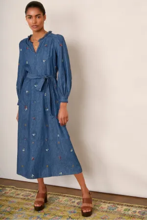 Pixie Embroidered Dress - Denim